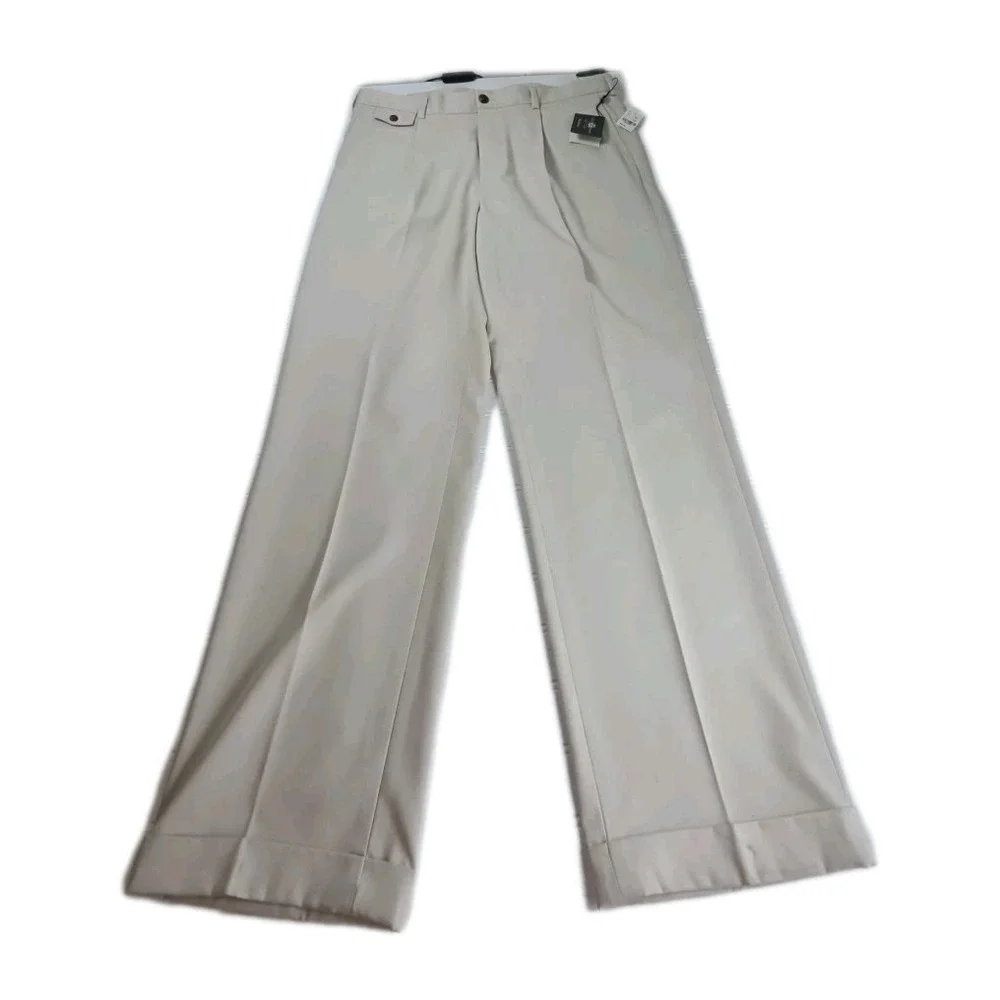 Brooks Brothers Country Club Pro Sport Golf Pants Tan Polyester Mens 38x32 NWT